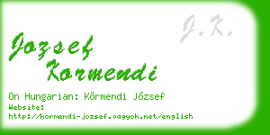 jozsef kormendi business card